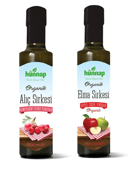 HÜNNAP ORGANİK ELMA SİRKESİ 500ML+ELMA SİRKESİ 500ML CAM ürün görseli 1
