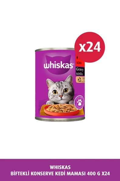Konserve Sığırlı Kedi Mama 24 X 400 gr ürün görseli 1