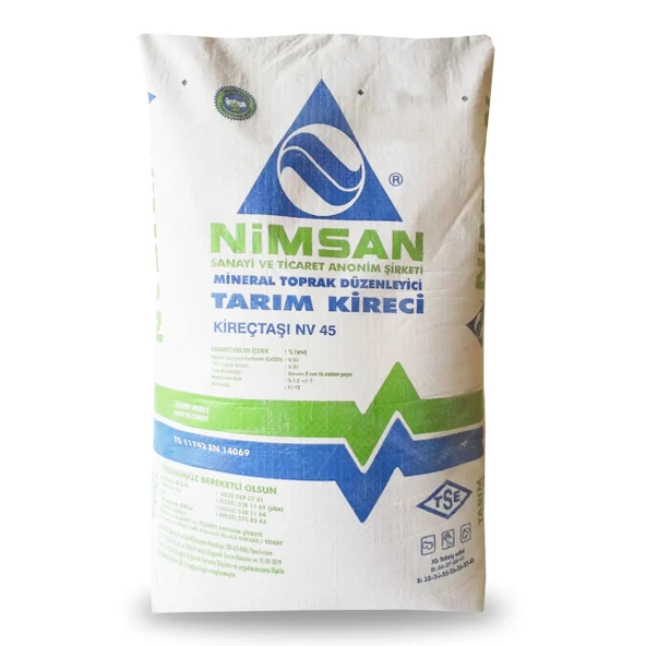 Nimsan Tarım Kireci 25Kg Mineral Toz Kireç pH 11-13 Toprak Düzenleyici ürün görseli 1