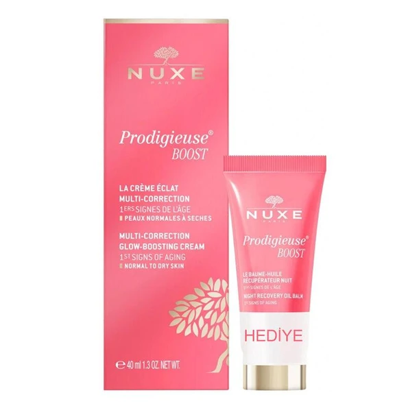 Nuxe Creme Prodigieuse Boost Glow Boosting Cream 40 ml Night Recovery Oil Balm 15 ml HEDİYE ürün görseli 1