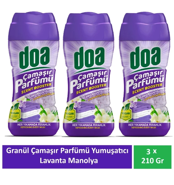 Doa Granül Çamaşır Parfümü & Çamaşır Yumuşatıcı Lavanta ve Manolya 3 x 210 Gr ürün görseli 1