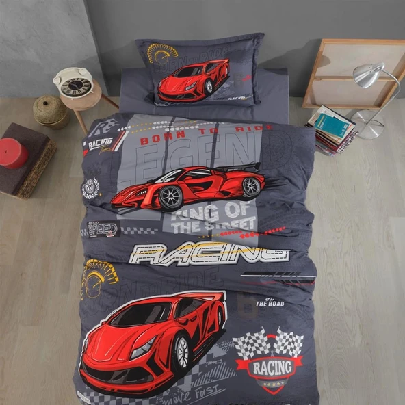Clasy Ranforce Genç Nevresim Takımı Racing Team V1 Mavi ürün görseli 1