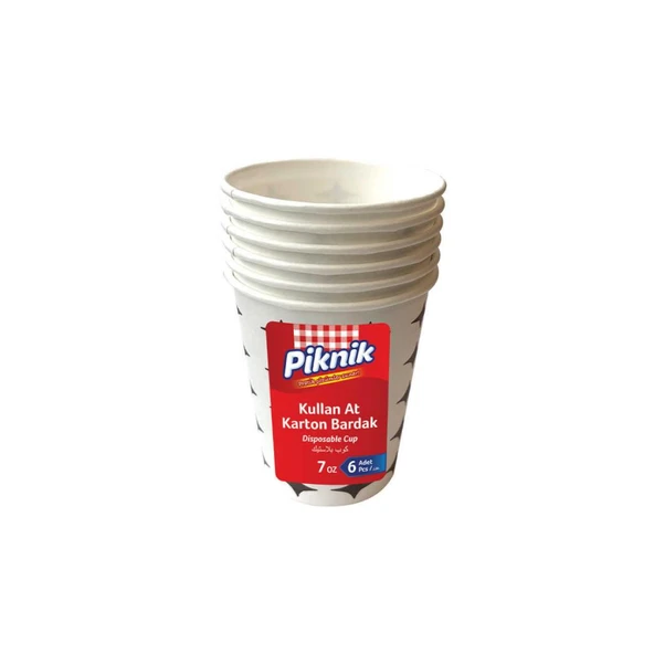Piknik Karton Bardak 7 OZ 6'lı ürün görseli 1