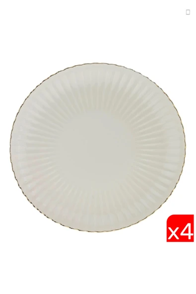 Kütahya Porselen Bone Luz Altın File Pasta Tabağı 21cm 4 lü ürün görseli 1