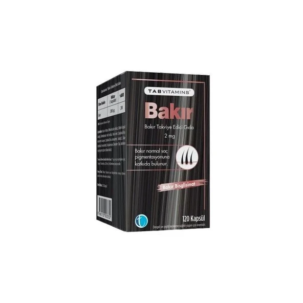 Tab Vitamins Bakır 120 Kapsül ürün görseli 1