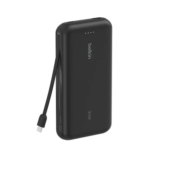 Belkin BPB024 BoostCharge 20K 30W Entegre USB-C Kablolu Powerbank - Siyah ürün görseli 1