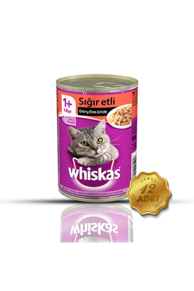 Biftekli Konserve Yetişkin Kedi Maması 12 X 400 G ürün görseli 1