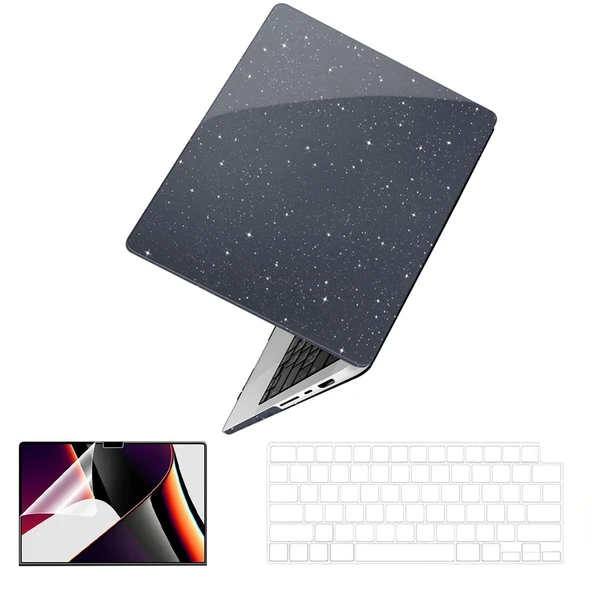 Apple MacBook Pro 13 Inc 2020-2021 İle Uyumlu Simli Parlak Kılıf A2338 A1706 A1708 A1989 A2289 A2251  Set2 ürün görseli 1