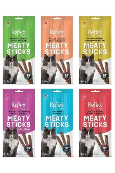 Reflex Meaty Sticks Karışık Ödül Maması Seti 3X5GR 6lı Paket ürün görseli 1