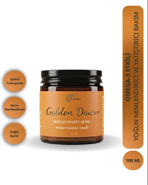Mango Kokulu Masaj Mumu 100 ml Doğal Bitkisel Yağlı, Nemlendirici Etkili Mum Aromaterapi ürün görseli 1