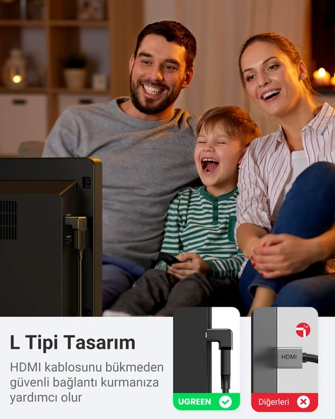 UGREEN 90 Derece HDMI to HDMI Dönüştürücü, 20109
