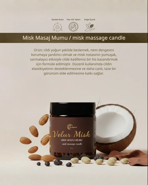 Misk Kokulu  Aromaterapi Masaj Mumu 30 ml - Resim 2