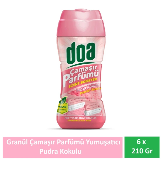 Doa Granül Çamaşır Parfümü & Çamaşır Yumuşatıcı Pudra Kokulu 6 x 210 Gr ürün görseli 1