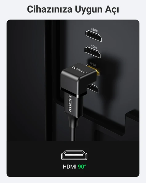 UGREEN 90 Derece HDMI to HDMI Dönüştürücü, 20109
