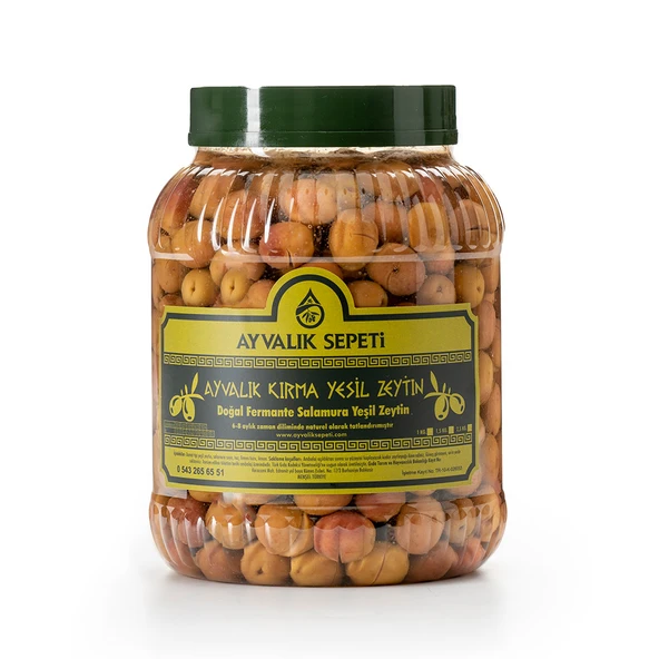 Ayvalık Kırma Yeşil Zeytin 1,5 Kg ürün görseli 1