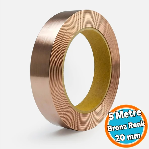 Bronz Renkli Metalik Dekorasyon Bandı Ev ve Mobilya Dekorasyonu İçin Bronz Renkli 2cm Bant 5 Metre ürün görseli 1