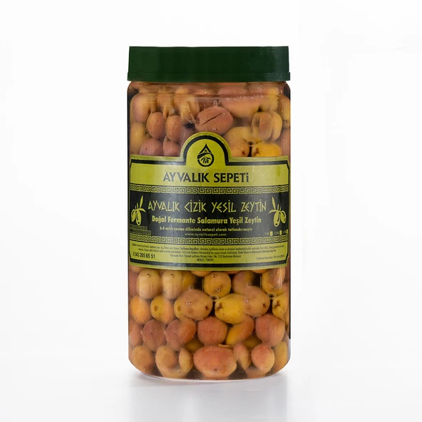 Ayvalık Çizik Yeşil Zeytin 1 Kg ürün görseli 1