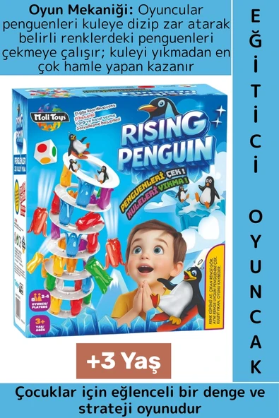 Eğitici Çocuk Koordinasyon Dikkat Denge Stratejik Düşünme Gelişimi Eğlenceli Rising Penguin Oyunu ürün görseli 1