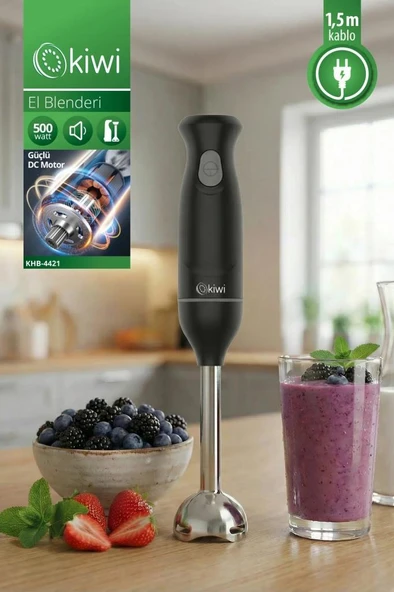 Kiwi KHB-4421 500W El Blenderi Siyah ürün görseli 1