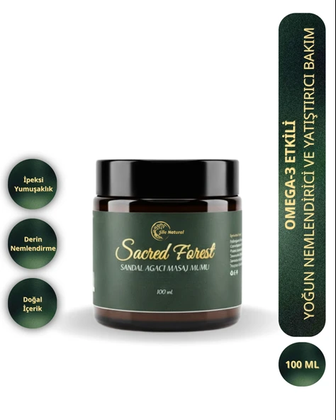 Sandal Ağacı Kokulu Masaj Mumu 100 ml Doğal Bitkisel Yağlı, Nemlendirici Etkili Mum Aromaterapi ürün görseli 1