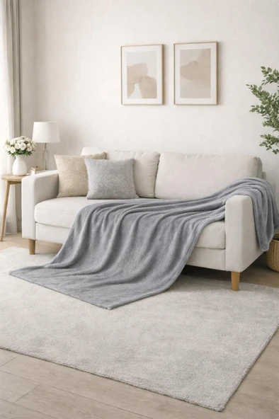 Wella Soft 130x170 cm Tv Battaniyesi Gri ürün görseli 1