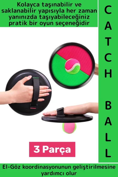 Çocuk Yetişkin El Göz Koordinasyon Gelişimi Yapışkan Cırtlı Top Yakalama Eğlenceli Catch Ball Oyunu ürün görseli 1