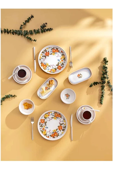 Teraryum Porselen 32 Parça 6 Kişilik Kahvaltı Servis Takımı ürün görseli 1