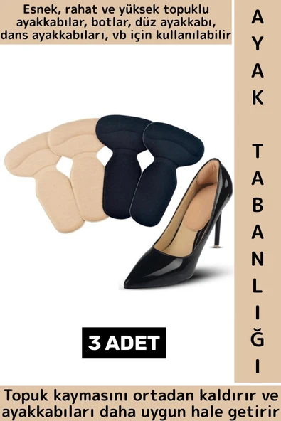 Kendinden Yapışkanlı Konforlu Esnek Kaydırmaz Taban Destekli Ayak Topuk Vurma Önleyici Ped 3 Adet ürün görseli 1