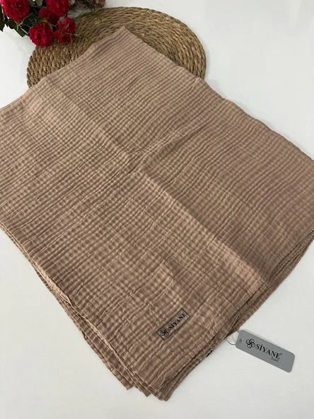 Siyane Müslin Şal Karamel LBM0218 ürün görseli 1