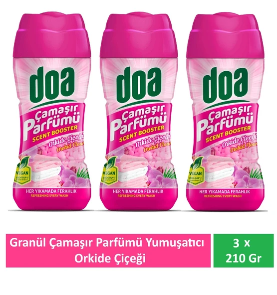 Doa Granül Çamaşır Parfümü & Çamaşır Yumuşatıcı Orkide Çiçeği 3 x 210 Gr ürün görseli 1