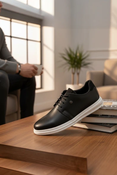 Enoch Erkek Smart Sneaker - Minimalist Tasarım Yumuşak Dokulu Beyaz Esnek Tabanlı Şehir Ayakkabısı ürün görseli 1