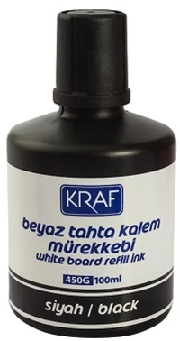 Kraf Beyaz Tahta Kalem Mürekkebi 100Ml Siyah 450G 6 Adet ürün görseli 1