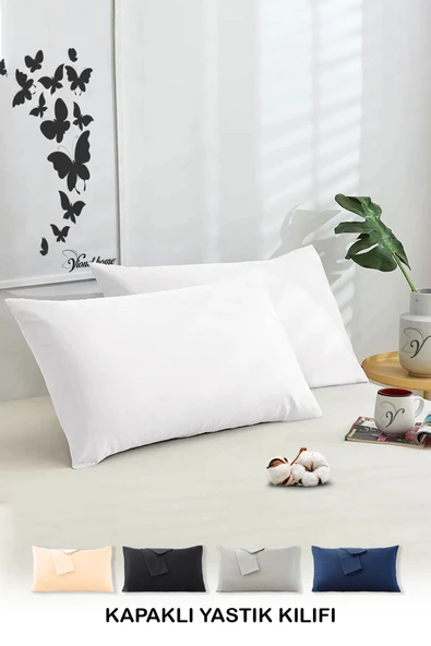 Vionel Home Pamuklu 2'li Yastık Kılıfı 50x70 Cm Düz ürün görseli 1