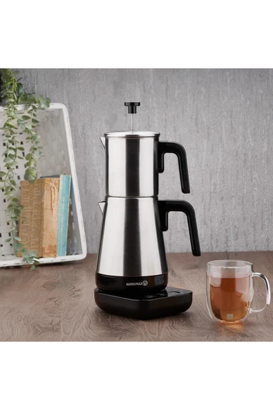 Korkmaz Moderna Elektrikli Çaydanlık Siyah Satin 1.3 lt A850 ürün görseli 1