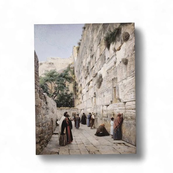 Ağlama Duvarı, Kudüs - Gustav Bauernfeind 26 cm x 20 cm Ahşap Pano ürün görseli 1