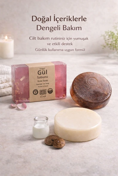 Hediyelik Doğal Sabun Seti  Özel Bakım Serisi 3’lü Premium Paket ürün görseli 1