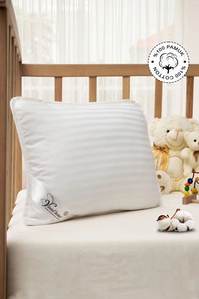 Vionel Home Saten Bebek Yastığı, %100 Pamuk Kılıf, Boncuk Silikon iç dolgu, Otel Kalitesi ürün görseli 1