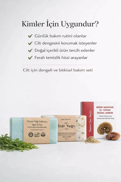 Botanik Özlü 3 lü Doğal Sabun Seti Özel Bitkisel Seri - Resim 4
