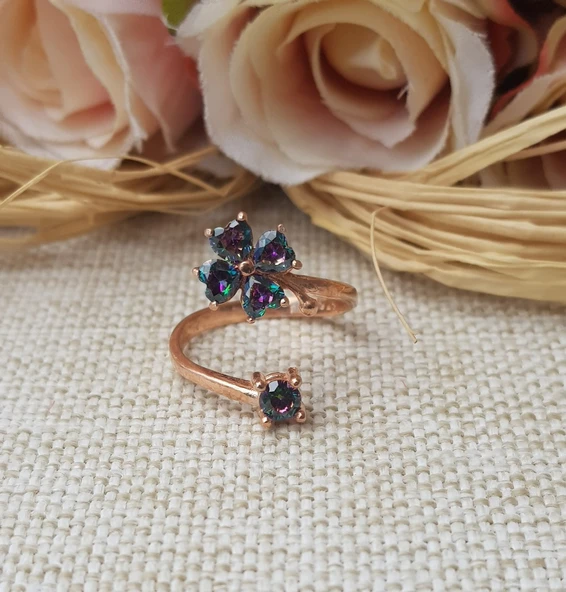 Mistik Topaz Taşlı Gümüş Yüzük ürün görseli 1