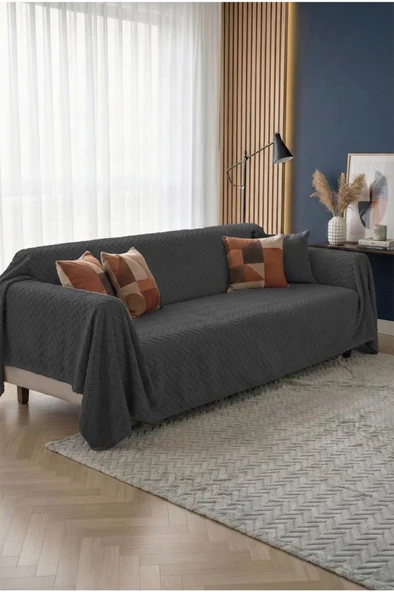 Wellsoft Süngerli Koltuk Örtüsü 170x210 Cm Koyu Gri ürün görseli 1
