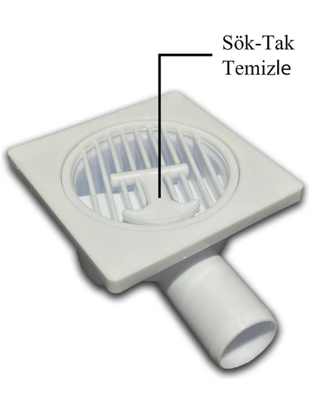 Mikasso Plastik Yer Sifonu Yandan Çıkış 32 mm 10X10 cm - Yer Sifonu Gider Süzgeci Süzgeç, Banyo Süzgeci ürün görseli 1
