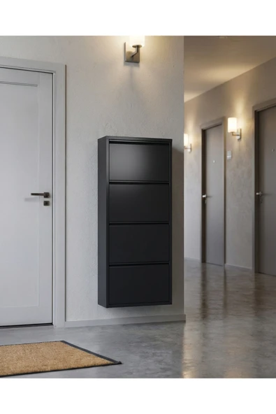 Ovrol Dörtlü Metal Ayakkabılık Premium Siyah ürün görseli 1