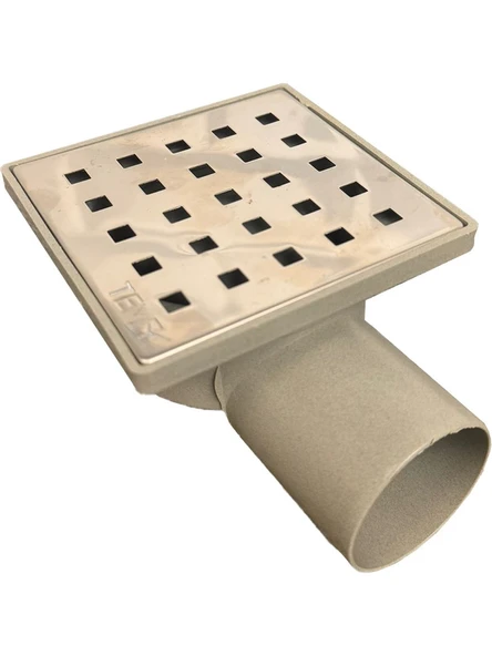 Mikasso Tema Krom Yer Sifonu Yandan Çıkış 50 mm 10X10 cm - Yer Sifonu Gider Süzgeci Süzgeç, Banyo Süzgeci ürün görseli 1