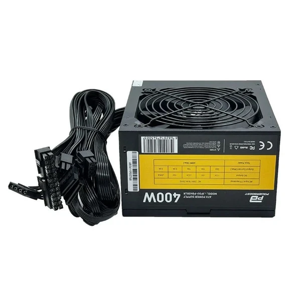 POWERBOOST PB-400LR 400W 12cm Siyah Fanli ATX Power Supply ürün görseli 1