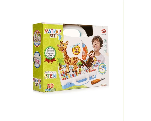 3D Stem Eğitici Matkap Seti Hayvanlar URT014-001 Ank - Resim 3