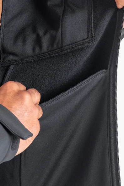 Lescon Siyah Erkek Softshell Fermuarlı Üst 23K-1065 - Resim 5