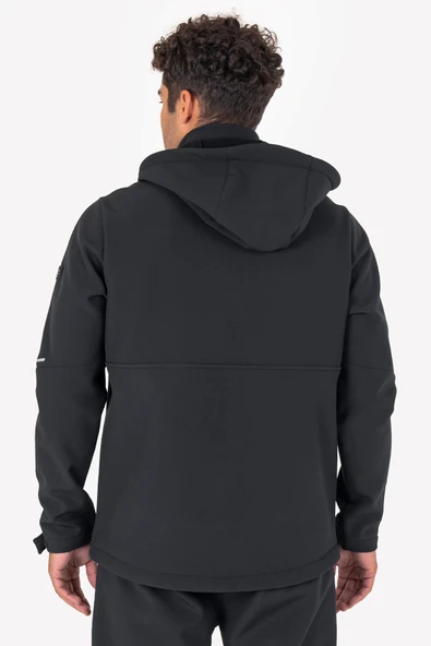 Lescon Siyah Erkek Softshell Fermuarlı Üst 23K-1065 - Resim 3