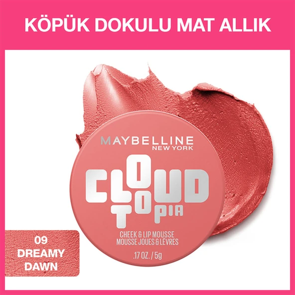 Maybelline New York Cloudtopia Köpük Dokulu Mat Allık 09 Dreamy Dawn ürün görseli 1