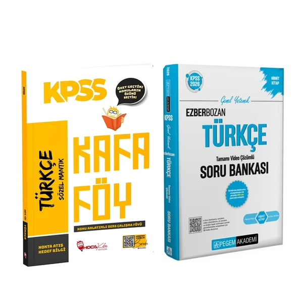 Hoca Kafası KPSS Türkçe Konu Anlatımlı Kafa Föyü ve Pegem Soru Bankası Seti 2 Kitap ürün görseli 1