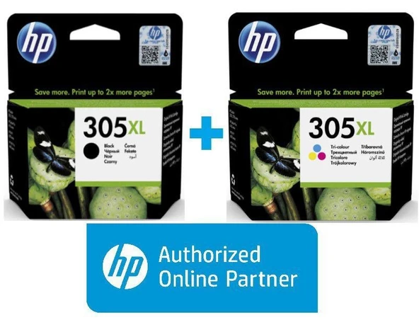 Hp 305XL Siyah ve Renkli Orjinal 2'li Set Kartuş Yüksek Kapasiteli ürün görseli 1